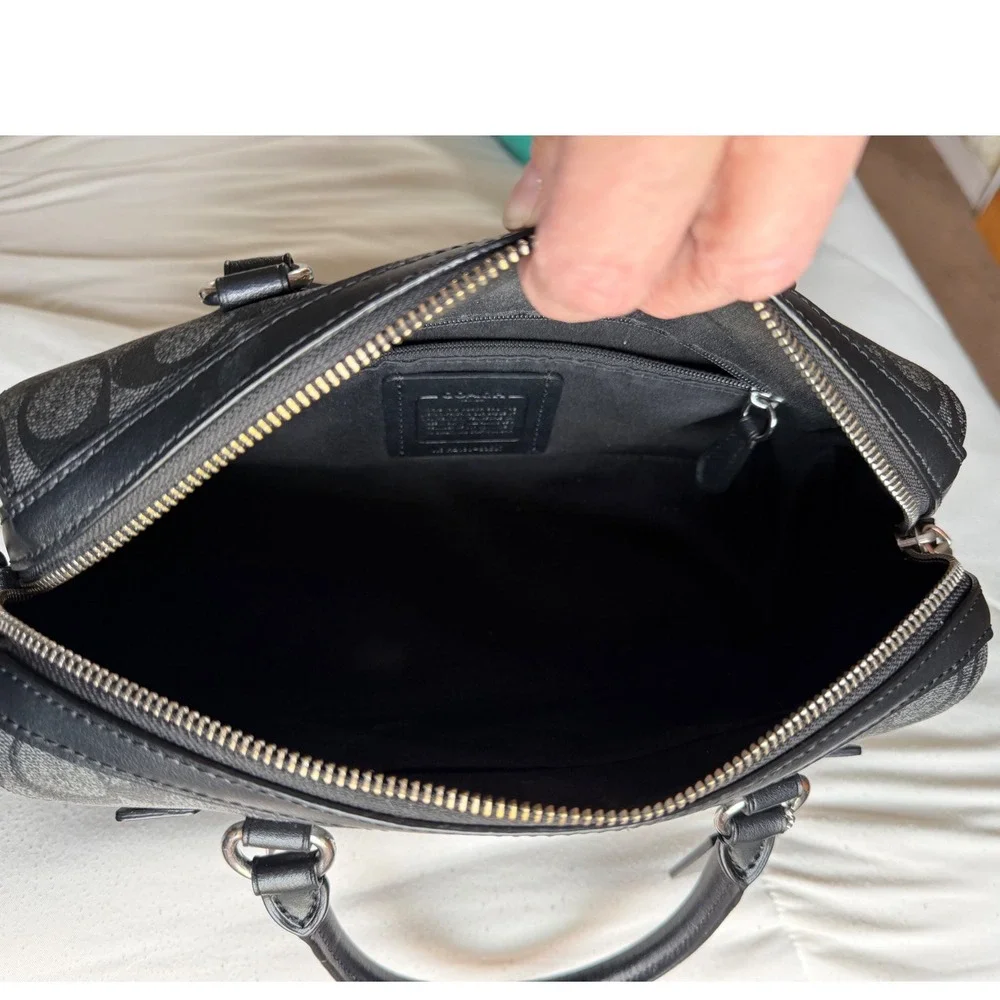 Coach Black and Charcoal Signature Satchel